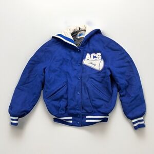 Vintage 60s 70s Cheerleader Jacket Wool DeLong Varsity Coat Bomber Sailor Collar